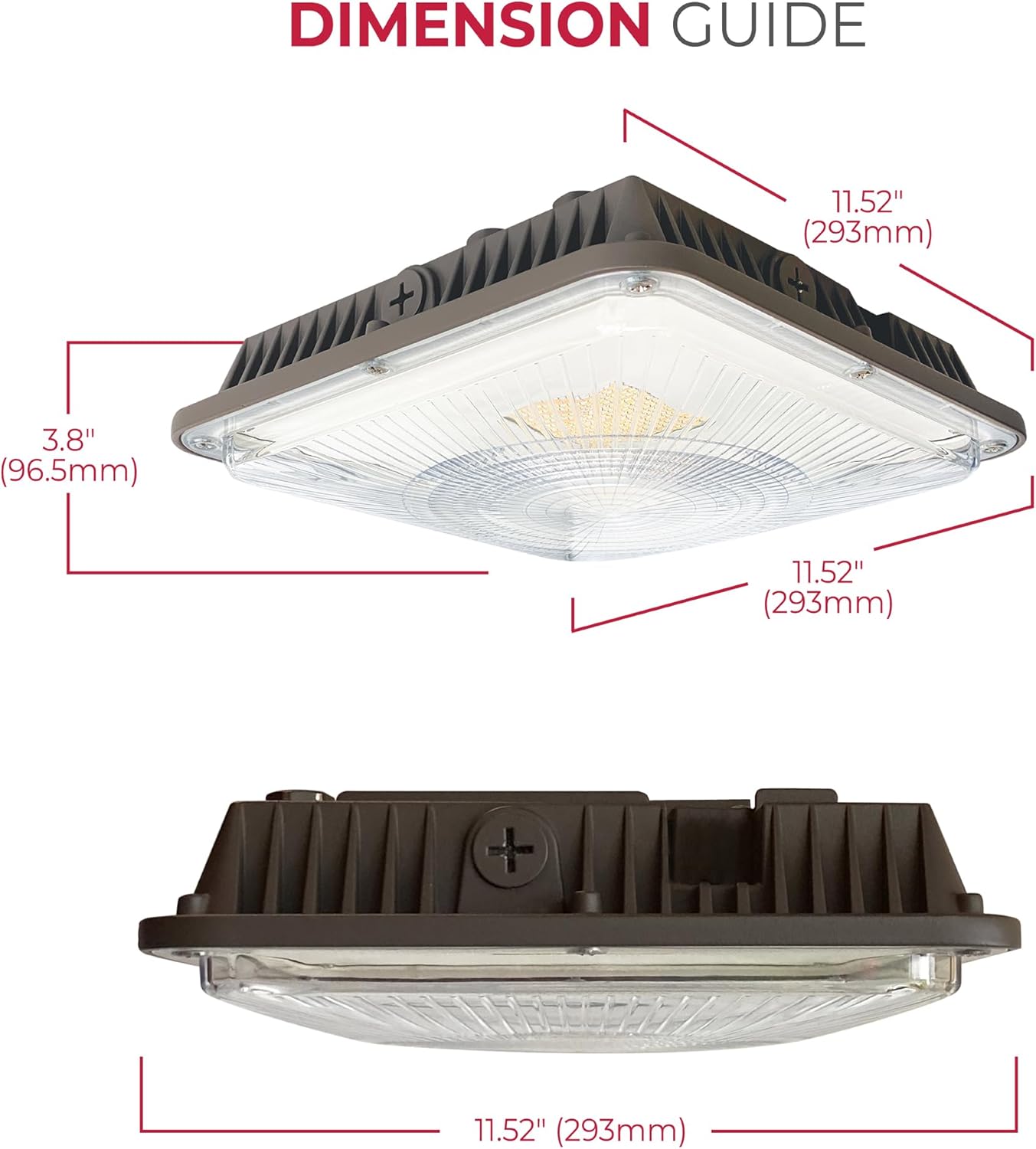 Lumark CLCS 50-120W Commercial Outdoor LED Canopy Light, 120-347V w/Selectable CCT and Lumens, D2D, Dimming - Large