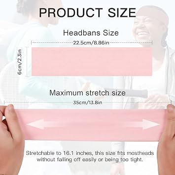 Ztomine 8 Pack Headbands for Women Non Slip - Stylish Sports Hair Bands for Women's Hair - Soft Cotton Cloth Stretchy Headbands for Women for Yoga, Outdoor Exercise Running