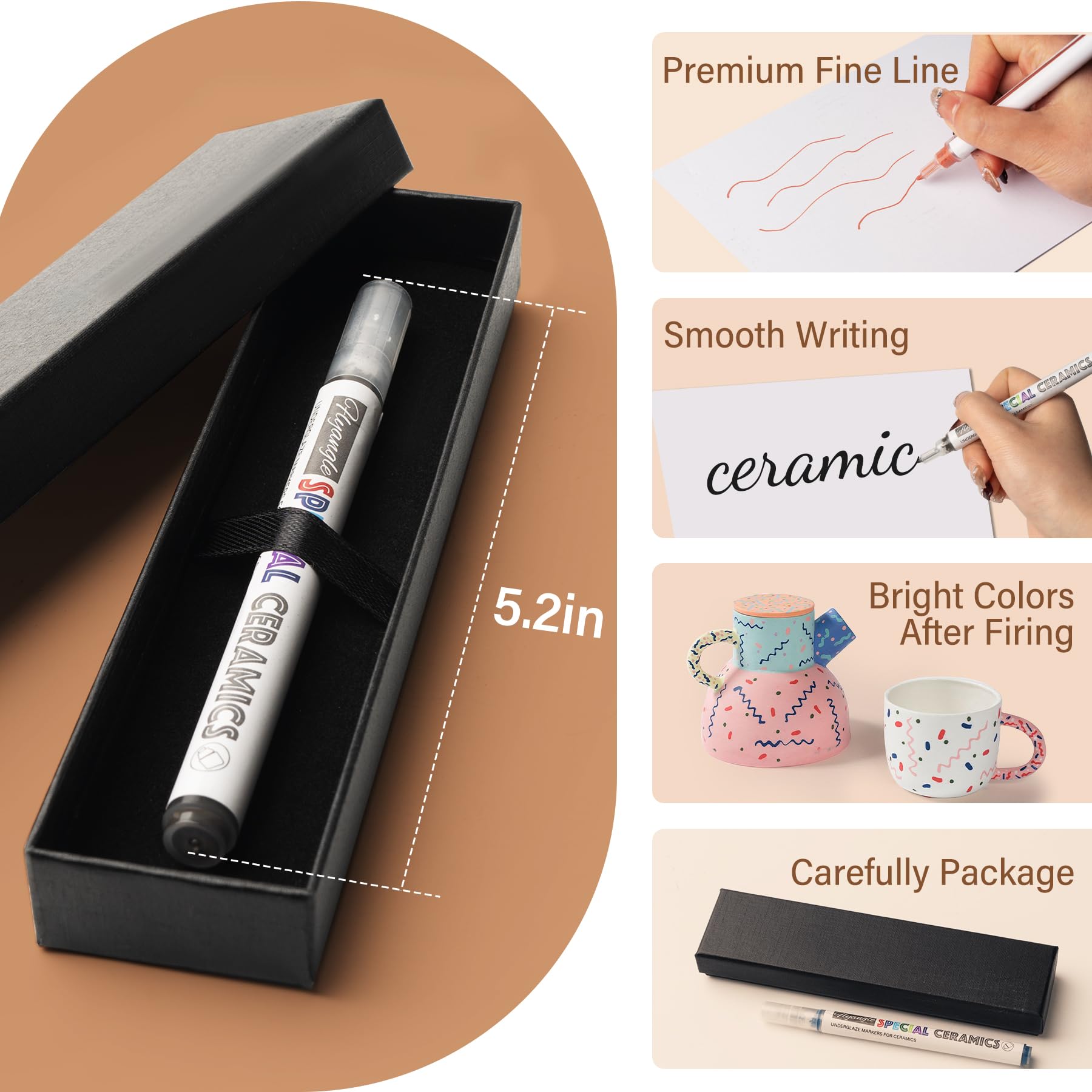 Amazon.com: EliteSign Underglaze Pen for Ceramics, Underglaze