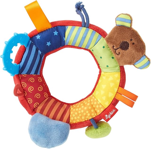 SIGIKID 40490 aktywny pierścień Baby Activity PlayQ dla dziewczynek i chłopców, zabawka dla niemowląt, zalecana od 3 miesięcy, wielokolorowa