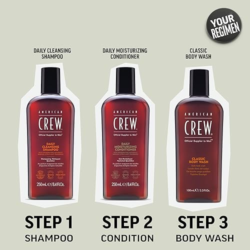 Miniatura 6 de American Crew - Champú para hombre, limpiador diario, derivado natural, fórmula vegana, fragancia de menta cítrica, 8.45 onzas líquidas