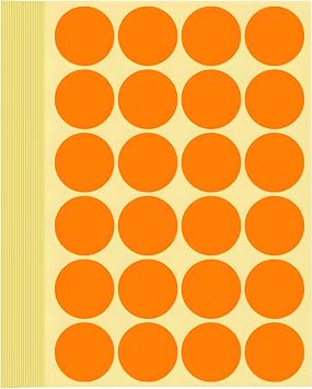 720 PCS Orange Dot Stickers 1-1/4 Inch Round Color Coding Labels 1.25" Circle Sticky Dots 32 mm Blank Circular Price Label Sticker Sheets for Spice Seal Inventory Office Classroom Must Haves