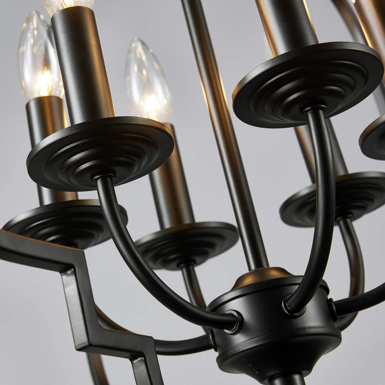 Flash Deals - 50% OFF Saint Mossi Black Farmhouse Chandelier with 6 Lights,Lantern Metal Pendant Lighting for Dining Room,Living Room,Kitchen,Foyer,W23x H26 with Adjustable Chain Featured Product Saint Mossi Black Farmhouse Chandelier with 6 Lights,Lantern Metal Pendant Lighting for Dining Room,Living Room,Kitchen,Foyer,W23x H26 with Adjustable Chain