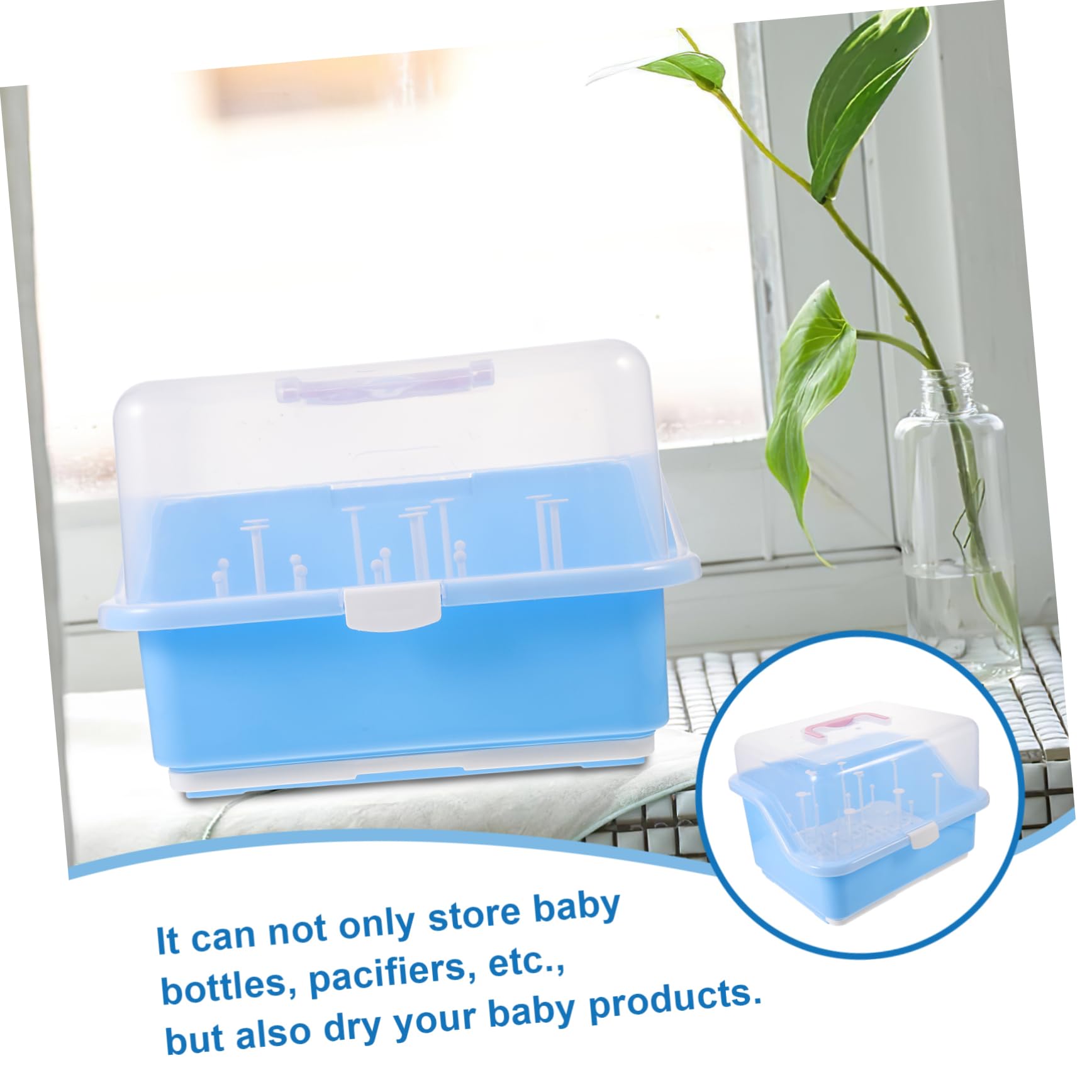 Babyflaschen Aufbewahrungsbox mit Deckel, Blau, Tragbar