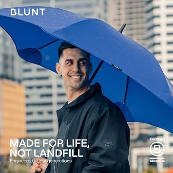 BLUNT Exec Large Windproof Umbrella 54 Umbrella for Wind and Rain, Durable Design for Golf, Travel & Sports, Heavy Duty, UV Protection - Ink Black