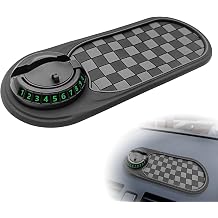 Black & Grey Multifunctional Car Dashboard Mat, 360 Rotatable Car Phone Pad w/Temporary Parking Number, 4-in-1 Car Universal Dashboard Pad, Place Keys Sunglasses, Automotive Interior Accessories