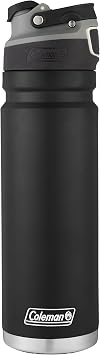 Coleman Autoseal FreeFlow Stainless Steel Water Bottle, Black, 24oz