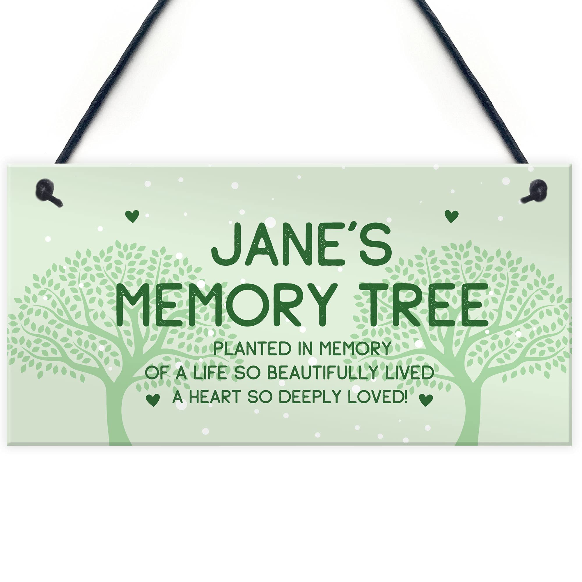 Memory Tree Plaque Hanging Personalised Mum Nan Auntie Memorial Sign