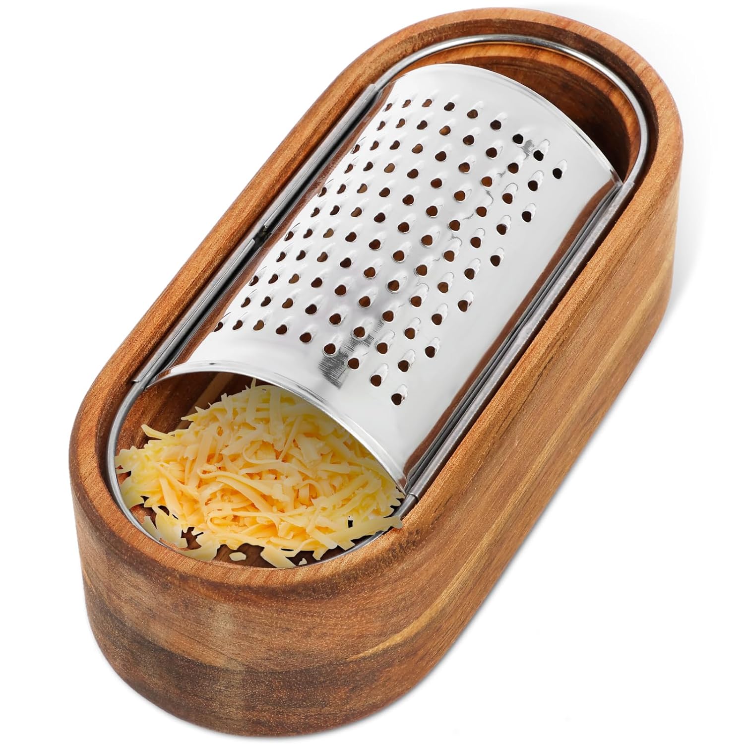 Cheese Grater Cheese Shredder with Storage Container Stainless Steel Lemon Zester Grater with Handle Manual Kitchen Grater for