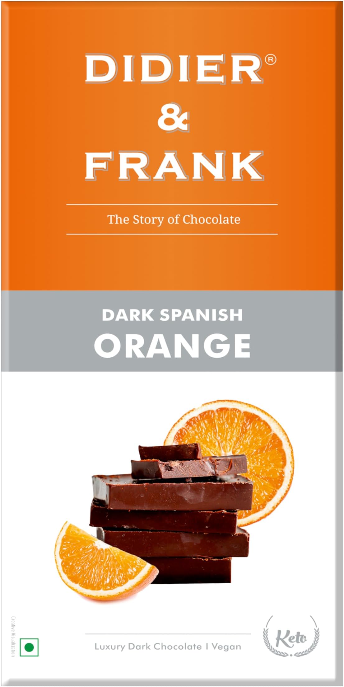 Didier & Frank Spanish Orange Dark Chocolate, 80g (Keto)