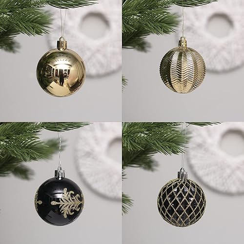 Miniatura 5 de RoseCraft Juego de adornos de bolas de Navidad de 2.36 pulgadas2.362 in, 24 piezas inastillables para decoración de árbol de Navidad, para el hogar,