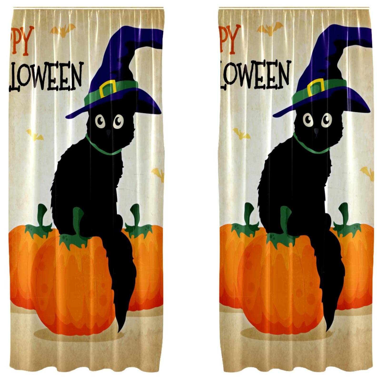 Rideaux occultants pour chambre motif chat textile lourd