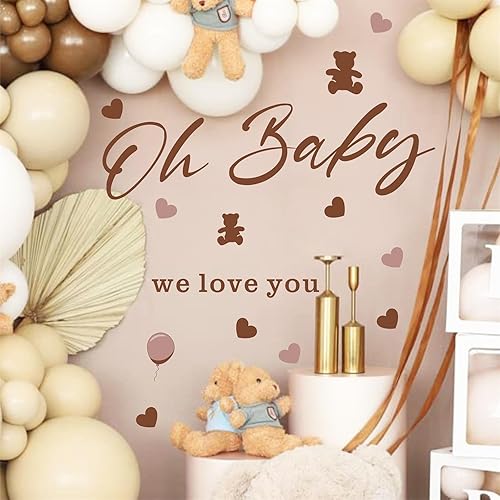 Vista 32 de Barri Design Suministros para fiesta de feliz cumpleaños, decoraciones de primer cumpleaños para niños, telón de fondo de fiesta de caramelo