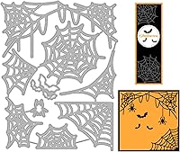 Vista 1 de GLOBLELAND Troqueles de corte de telaraña de Halloween para bricolaje Scrapbooking Metal Halloween Murallas de murciélago troquelado plantillas
