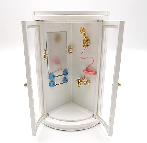 Miniatura 3 de Casa de muñecas Ducha,112 Casa de muñecas Muebles en miniatura Simulación Blanco Cuarto de baño Ducha