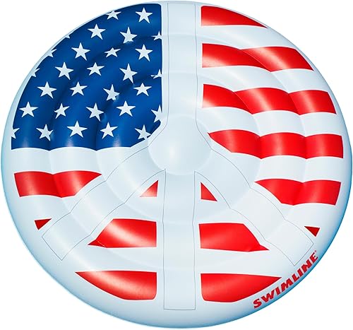 Swimline Balsa inflable para piscina con signo de paz americana