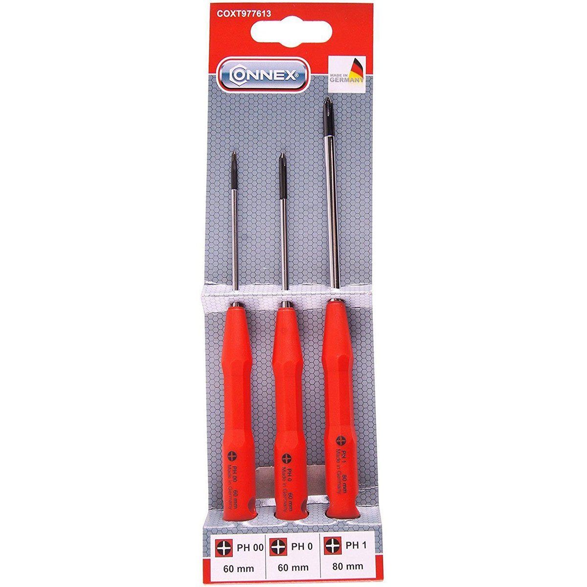 Connex COXT977613 PH Precision Screwdriver Set, Silver/Black/Red, 3 Piece