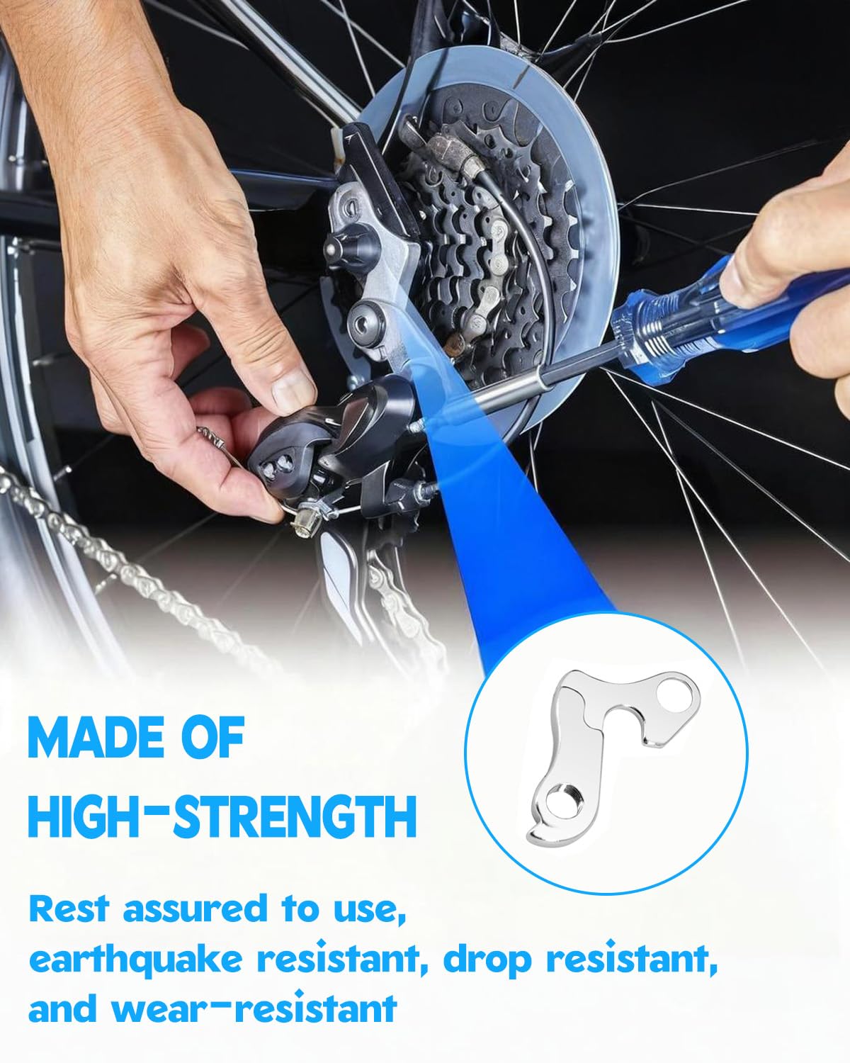 2PCS Forcellino per Cambio, Forcellino Cambio Bici Bicicletta, Telaio in Lega di Alluminio con Gancio per Ingranaggio Posteriore per Bicicletta GH-011
