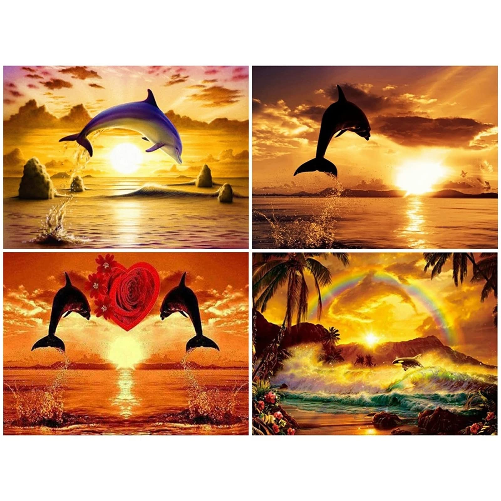 Zariocy Diy 5d Diamantes Pintura Kits Puesta De Sol, Diamond Painting