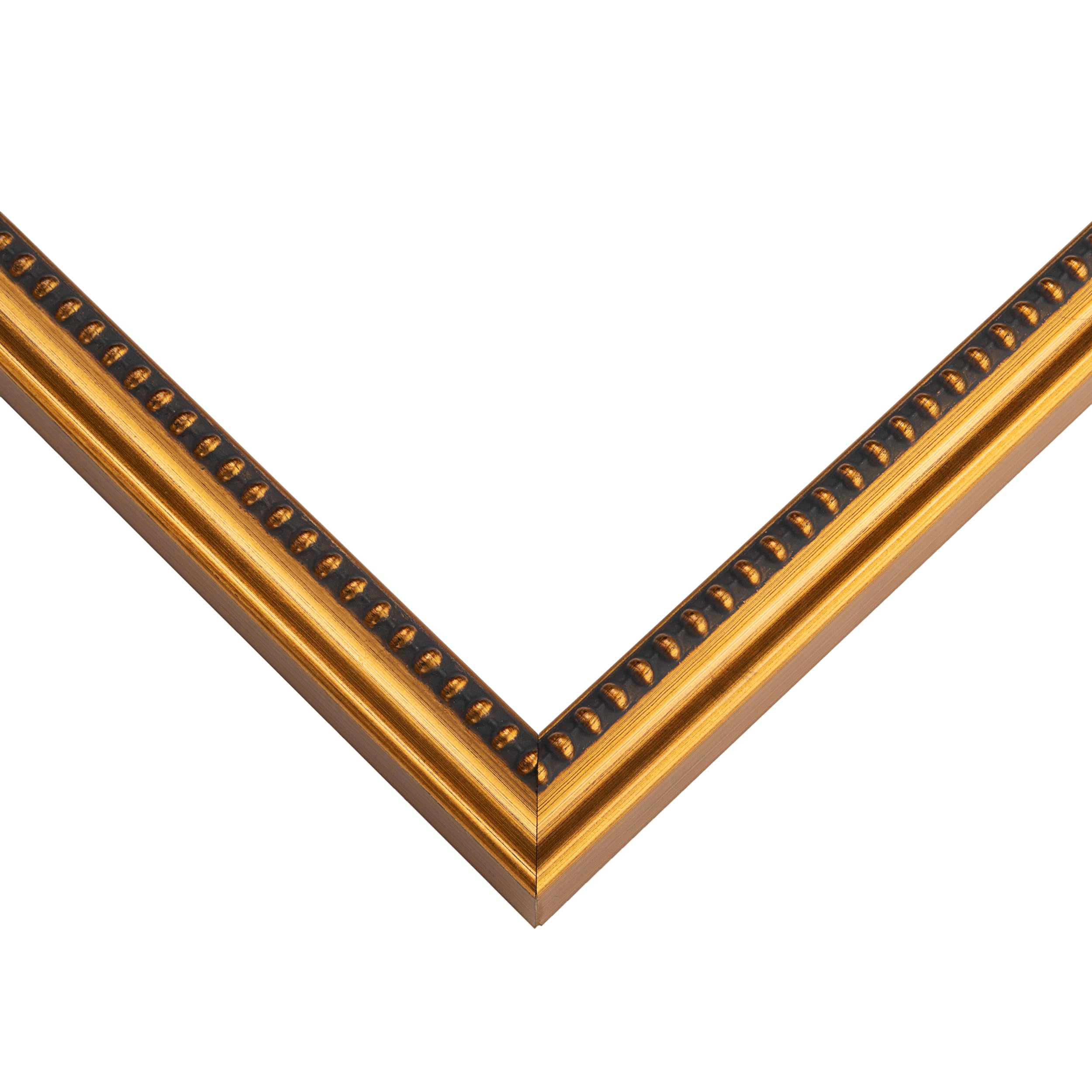 Amazon.com - 5x11 Frame Beaded Gold Solid Wood Picture Frame