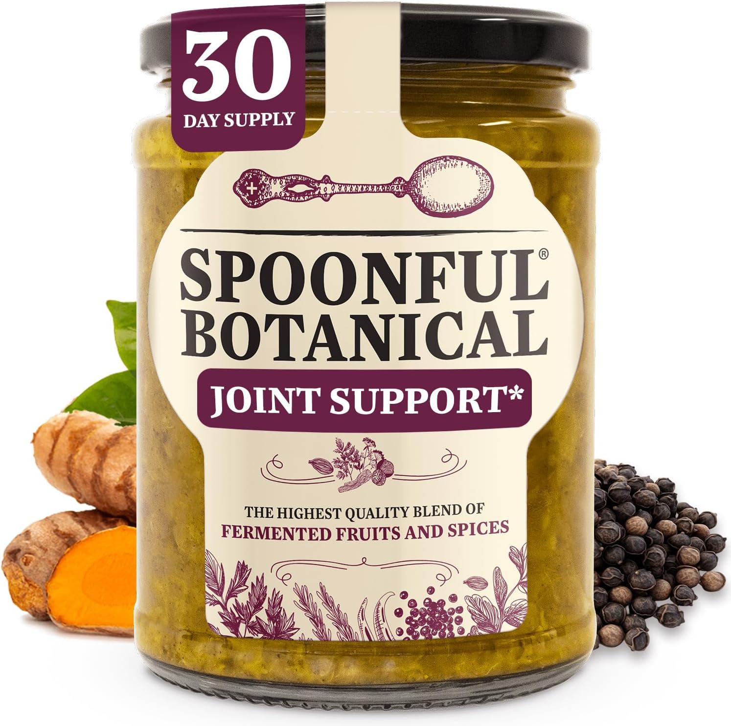 Spoonful Botanical Joint Support, Turmeric Supplement for Joint Function, Natural Joint Care Supplements for Women and Men, Fermented Fruits & Spices Blend, Supports Mobility and Comfort, 1-Pack
