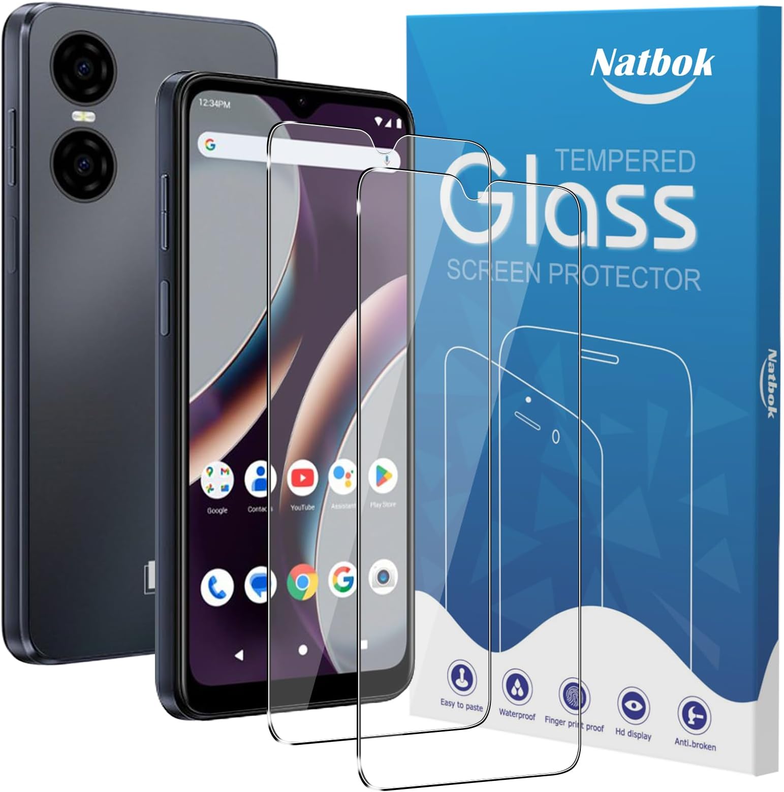 2 Pack Compatible with BLU G63 Screen Protector,Full Coverage 9H Tempered Glass Film,HD Clear Scratch Resistant,Bubble-Free for BLU G63 Screen Protector