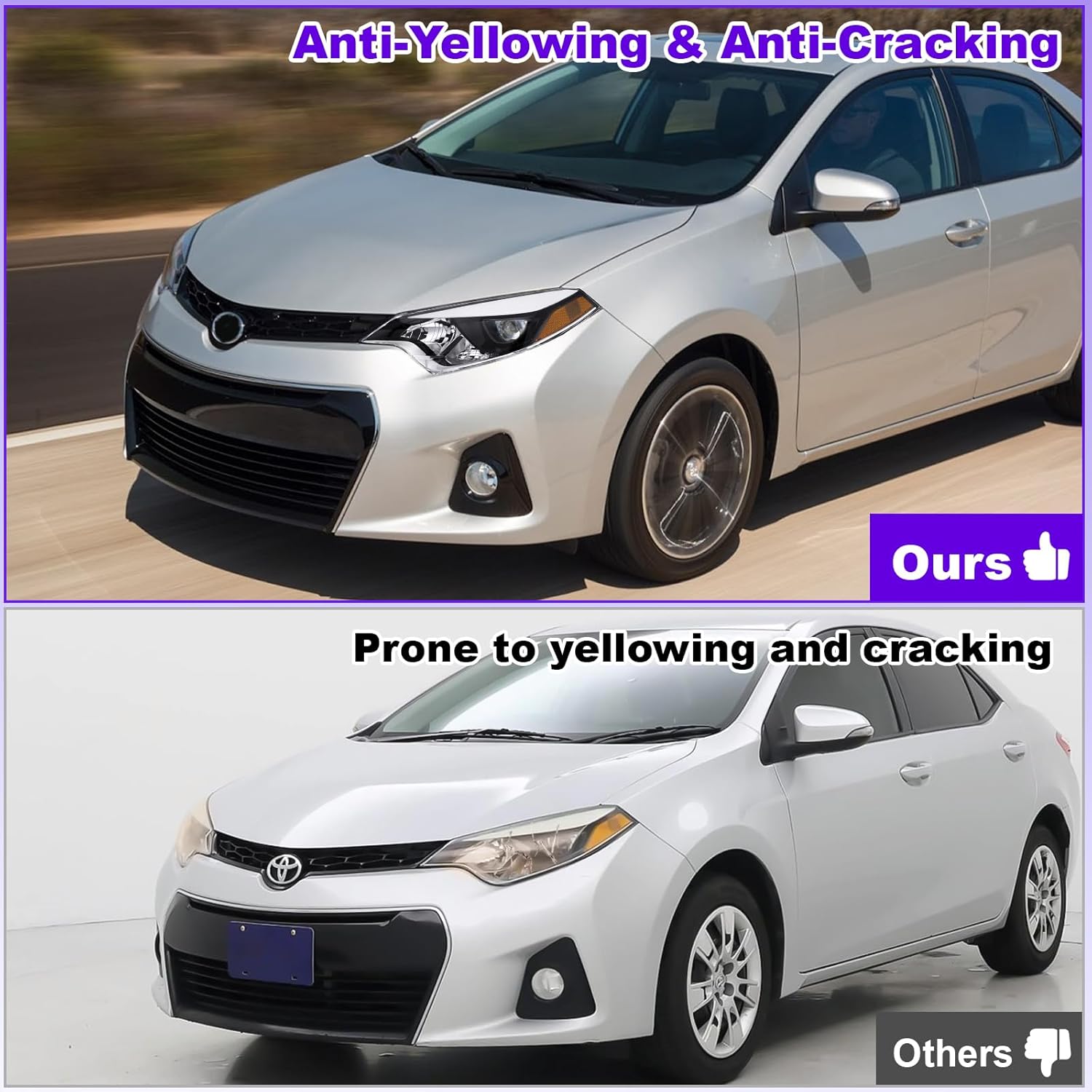 Headlight Compatible with 2014-2016 Toyota Corolla Base/CE/C/LE Eco/LE/L/S Plus/S/Sedan 4-Door LED Headlamps(Driver Side(Left))