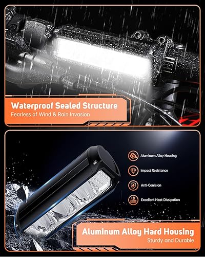 Miniatura 2 de YBLNTEK Faro delantero para bicicleta de 2000 lm, recargable USB-C, luz LED súper brillante, IPX5 impermeable, 4 modos de luz, faro de bicicleta