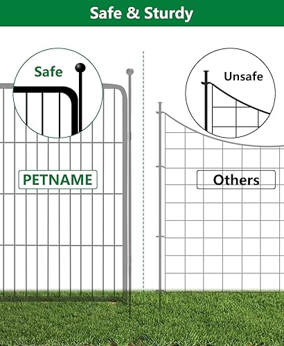 Miniatura 6 de PETNAME Valla de metal para jardín 16 paneles de 36 pies de largo x 32 pulgadas de alto barrera decorativa de animales al aire libre vallas