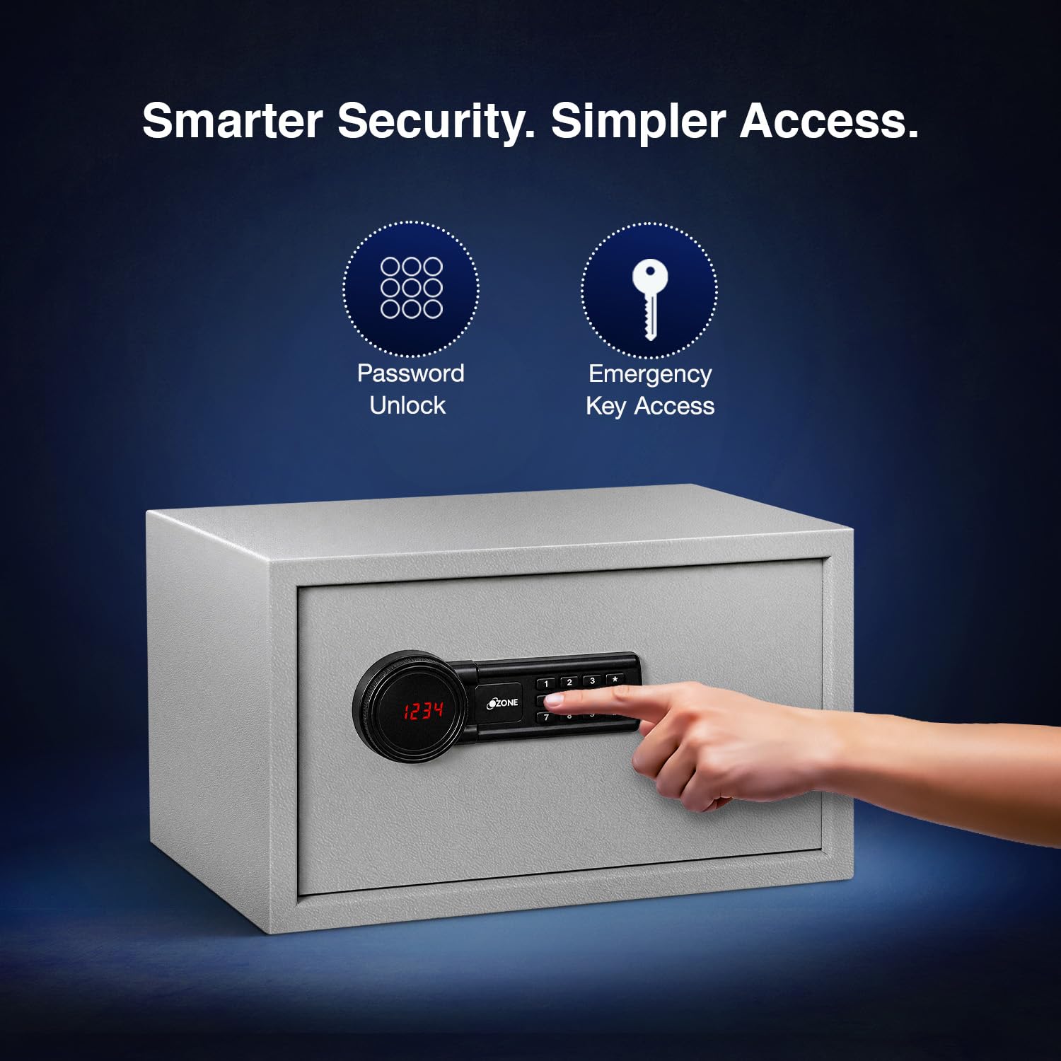 O-Zone Digital Safe Locker - Password & Key Access -3 O-Zone Digital Safe Locker - Password & Key Access -3