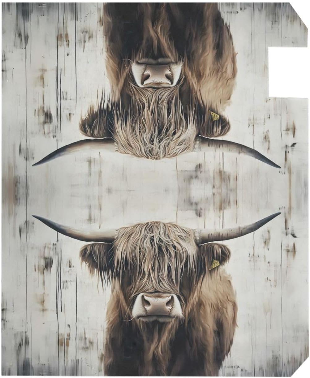 ALAZA Vintage Highland Cow Magnetic Mailbox Cover MailWraps Garden Yard Home Decor for Outside Oversized-25.5" x20.8"