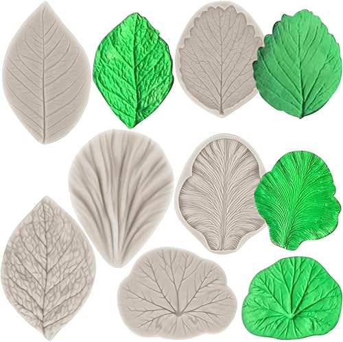 Vista 27 de Sijiangmold Gumpaste - Molde de silicona para veteado de hojas de fondant, moldes veteados para pasta de goma, molde de flores para decoración