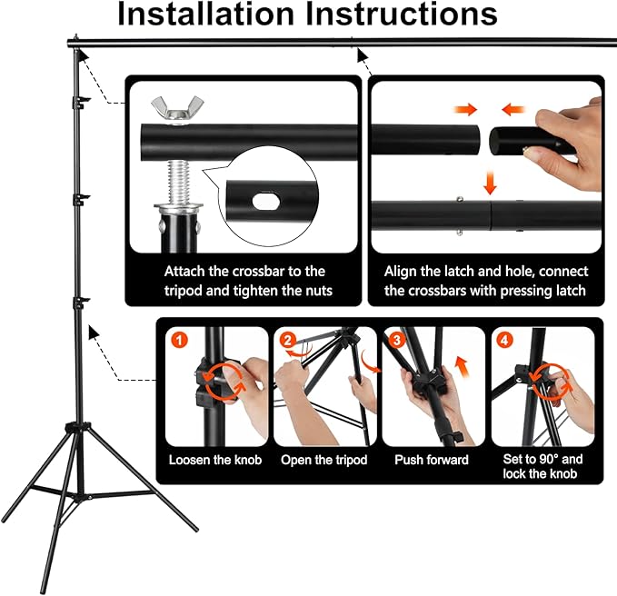 Kit de Soporte para Fondos Fotográficos 10x10FT Ajustable miniatura 4