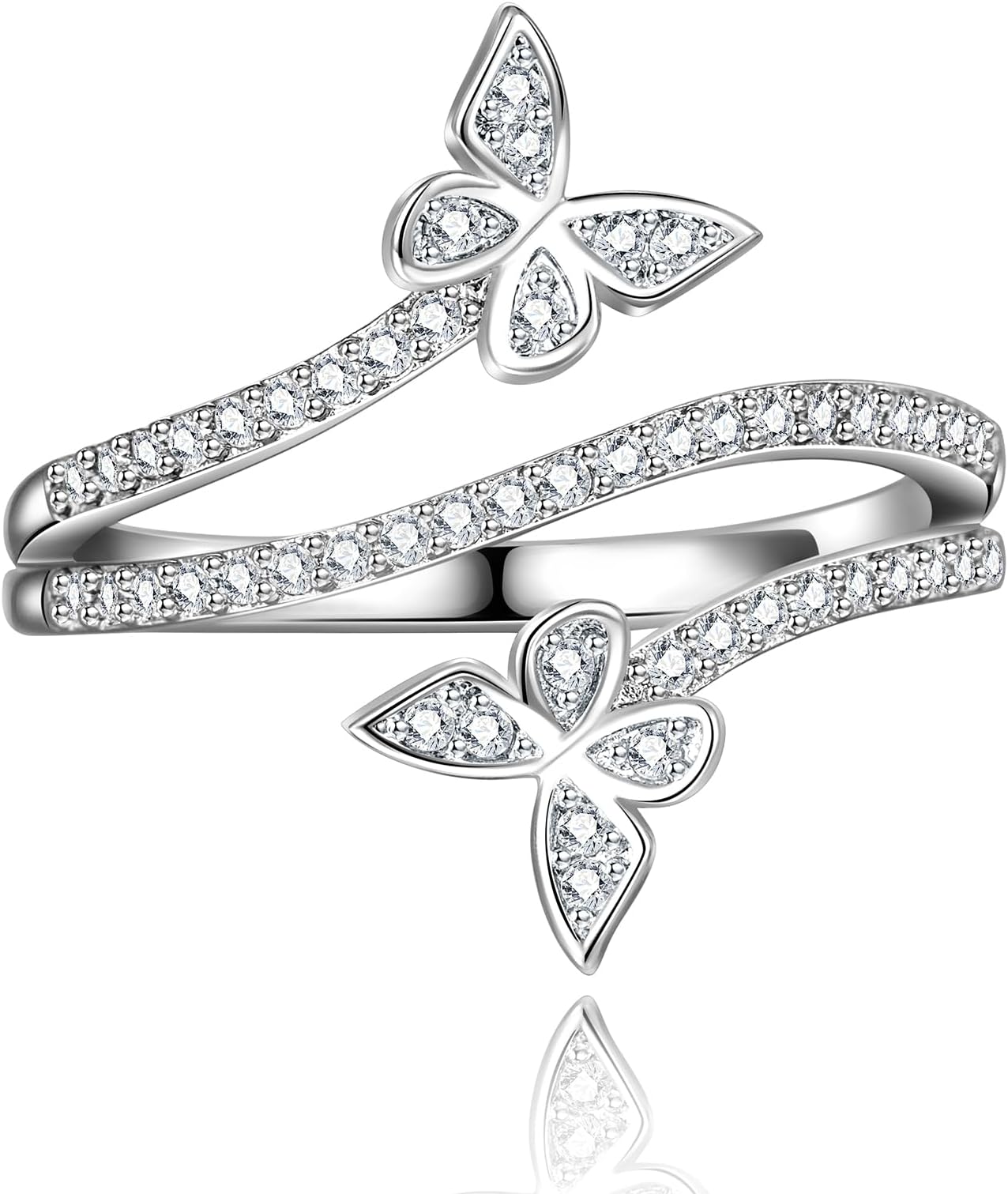 Silver Butterfly Ring for Women - Cute Engagement Jewelry