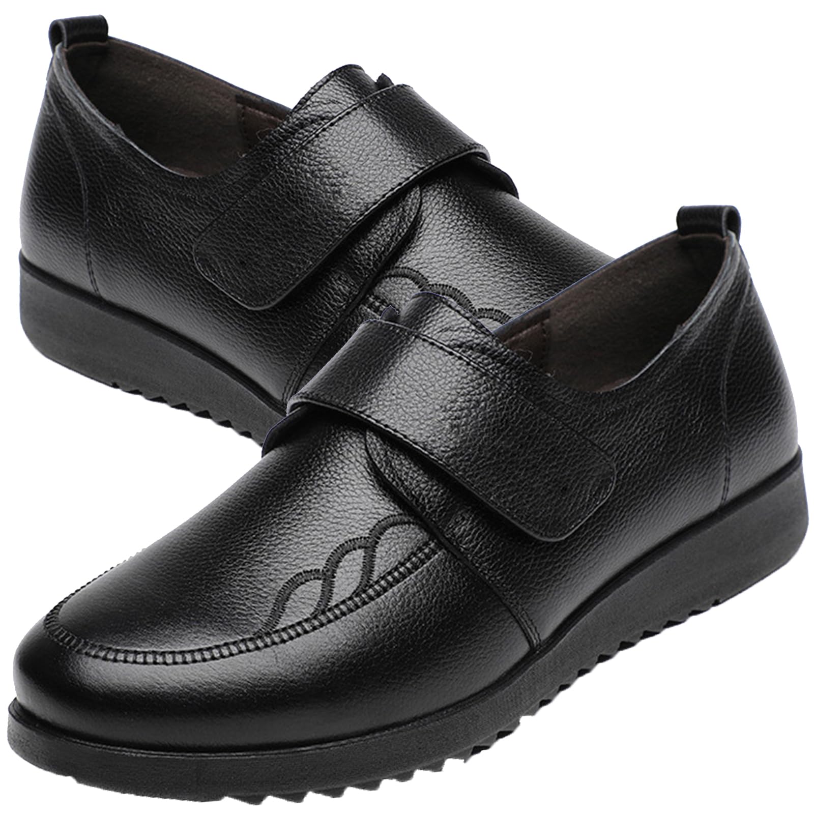 Chaussures Diabétiques Pour Femmes FitVille - Largeur Extra Large, En Cuir, Scratch - Pour Pieds Sensibles Ou Gonflés - 6