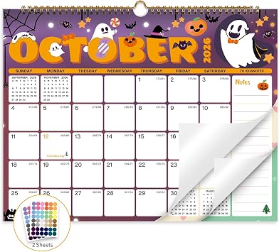 XISIDO 2026-2027 Wall Calendar, July 2026-Dec 2027, 18 Month, 14.8"x11.5" | 140gsm No-Bleed Paper, Twin-Wire Binding with Hanging Hook, Daily Notes Space, Julian Dates, for Home Office, Seasonal Themes
