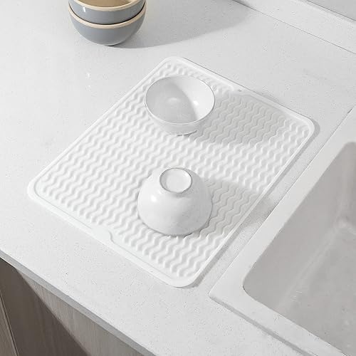 Miniatura 7 de Alfombrilla de silicona para secado de platos para múltiples usos, fácil de limpiar, ecológica, resistente al calor, alfombrilla de silicona para