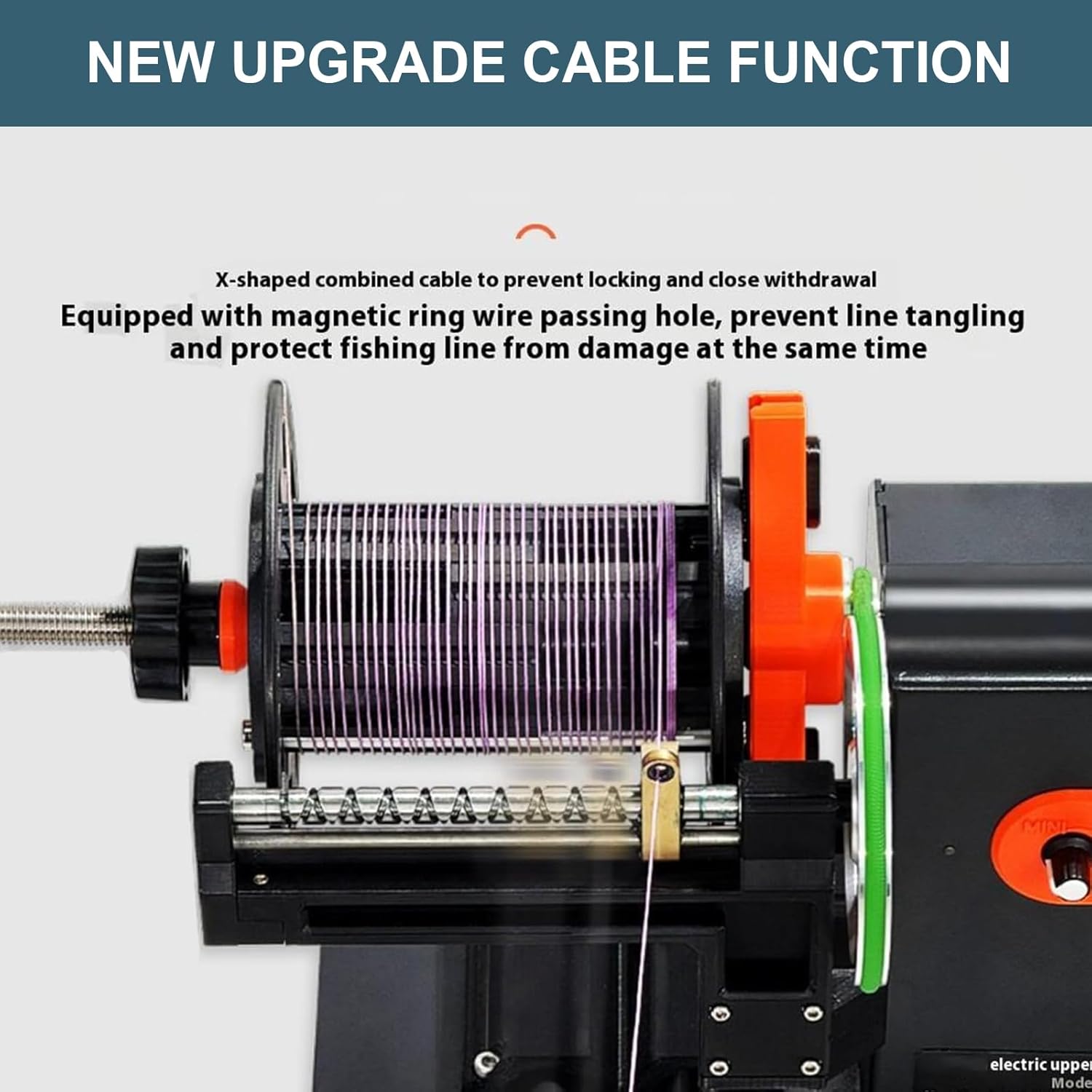 Electric Fishing Line Winder Spooler, Spinning Reel Spooling Station, 0-300R Speed ​​Adjustment, 0-8kg Damping Brake, No Line Twist, for Spinning, Casting, Trolling Reel