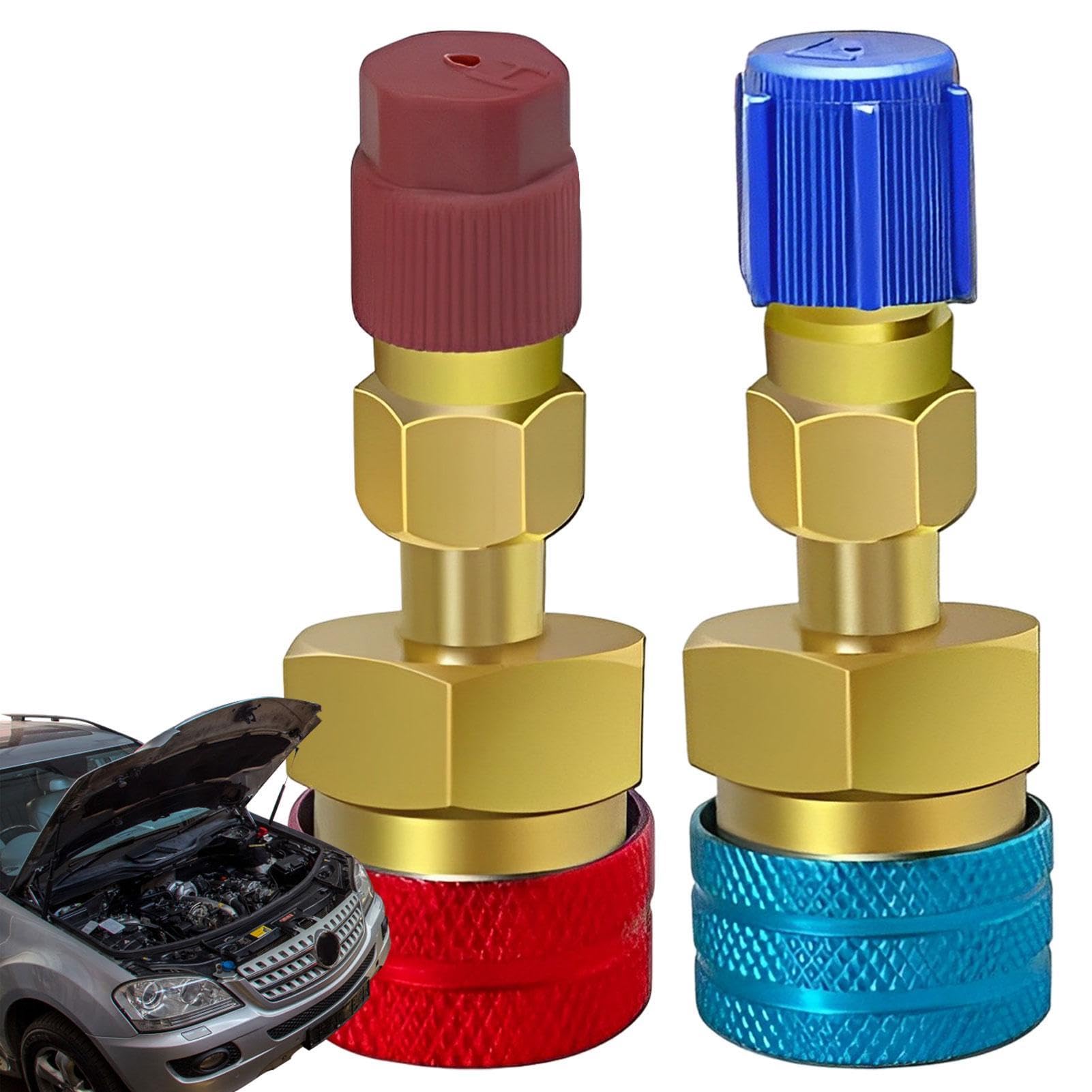 Adattatore refrigerante – Connettore R1234yf R134a, adattatore aria condizionata refrigerante | Kit di conion connettore laterale alto e basso adattatore, kit connettore tubo calibro