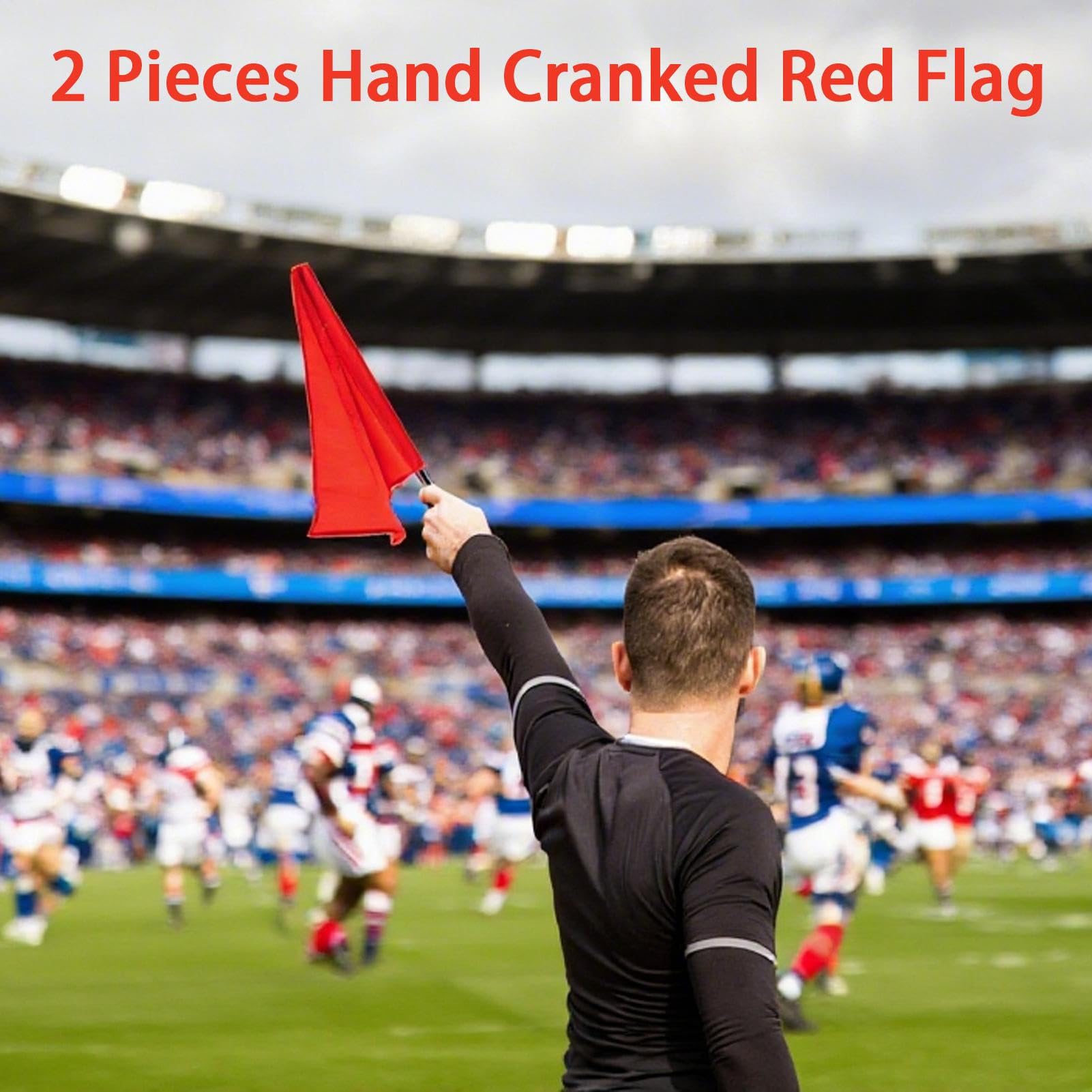 2 Bandiere per Arbitro di Calcio, Bandiera Rossa per Arbitro in Acciaio, Bandiere guardalinee per arbitri e assistenti, Bandiera Portatile per Eventi su Pista e Campo, Partite Sportive