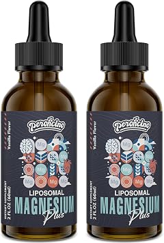 Liposomal Magnesium Citrate Drops for Gut and Bone Health, Mood and Stress Management, Powerful Formula with Vitamin B6 and Zinc Gluconate 60ml 2.04 Fl Oz Pack of 2