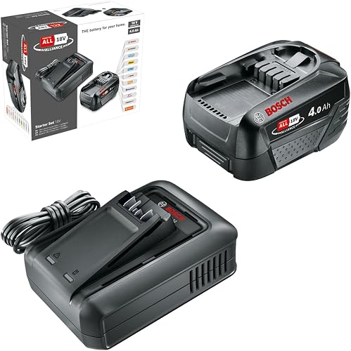 Bosch Starter Set 18V with Battery and Fast Charger (1 x 4.0 Ah Lithium-ion Battery; 1 x Fast Charger; POWER FOR ALL 18V Alliance) - 1