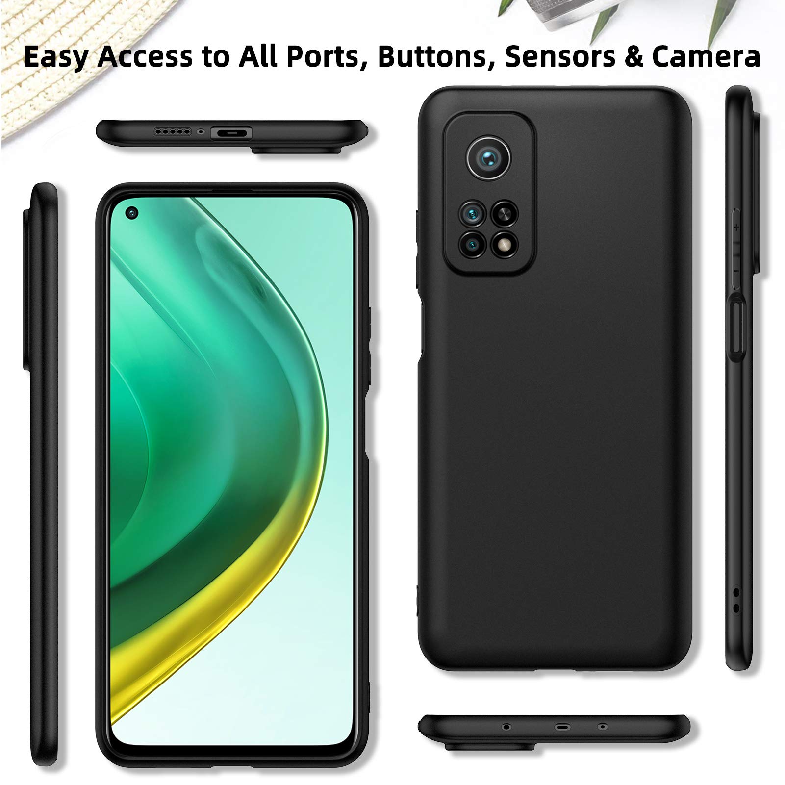 Cover TesRank Per Xiaomi Mi 10T/10T Pro – Custodia Morbida TPU Sottile Antiscivolo – Colore Nero