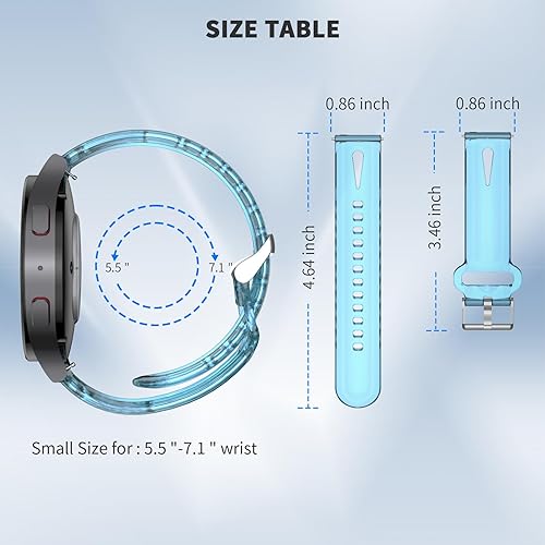 Miniatura 5 de Paquete de 3 correas de reloj transparentes compatibles con Samsung Galaxy Watch 654 1.575 in 1.732 in, Galaxy Watch 5 Pro Band 1.772 inWatch 4