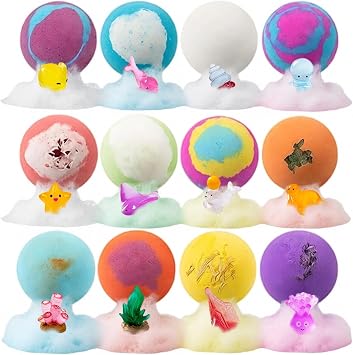 Bath Balls with Toys Inside Twelve Effervescent Pieces and