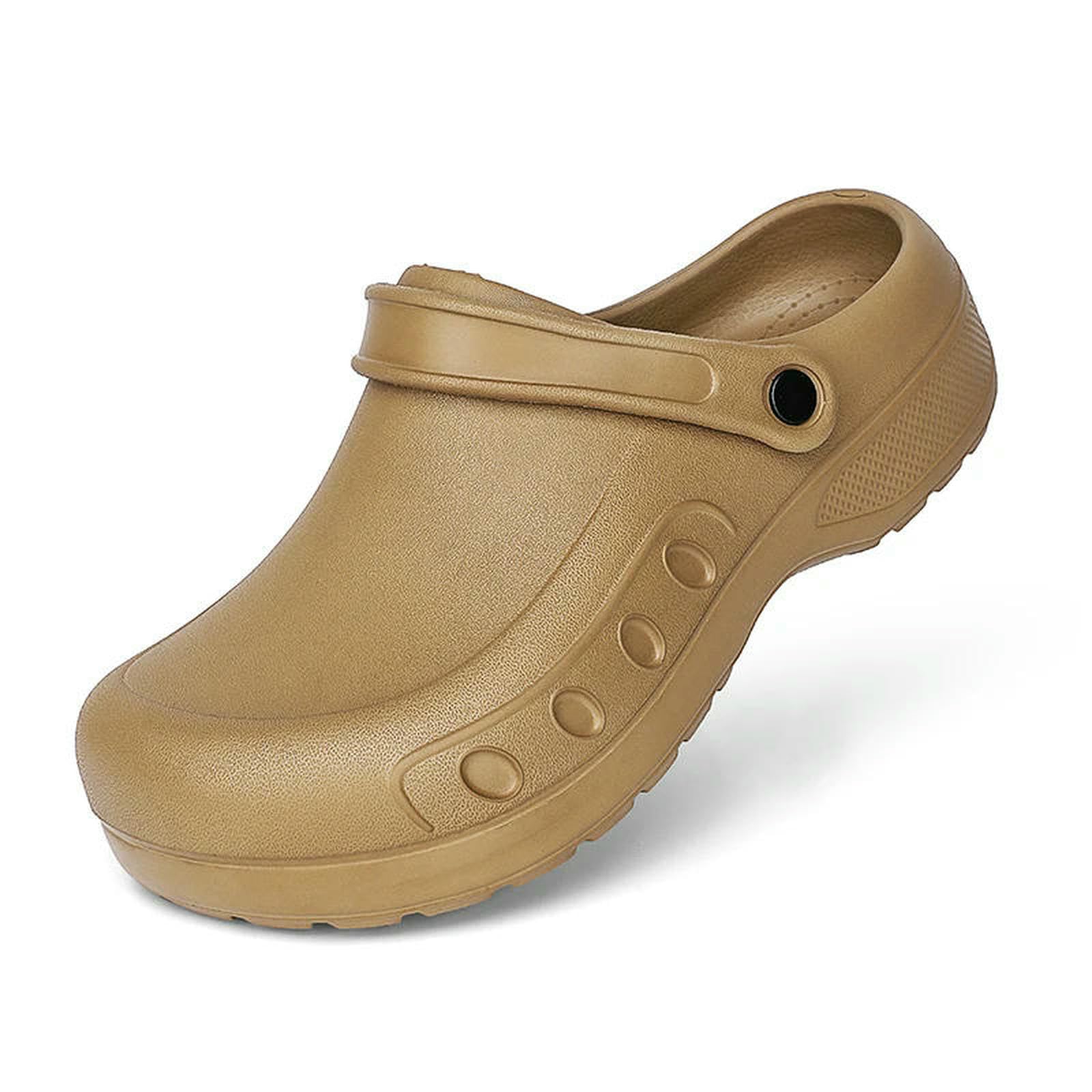 Klapki męskie buty szefa kuchni dla mężczyzn, antypoślizgowe kapcie EVA, podeszwa zewnętrzna, wygodne chodaki ogrodowe, wodoodporne sandały, rozmiar 39-46-688 Khaki-40