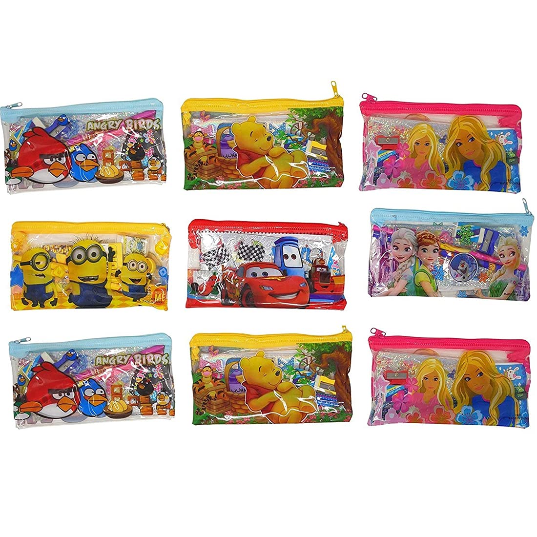KIVYA Polyester Birthday Party Return Gifts For Kids Stationary Pouches With Pencil/Scale/Eraser/Sharpener For Children Gift For Girls/Boys - Pack Of 10 - Multicolor (B09C3YN27G) Amazon Price History, Amazon Price Tracker