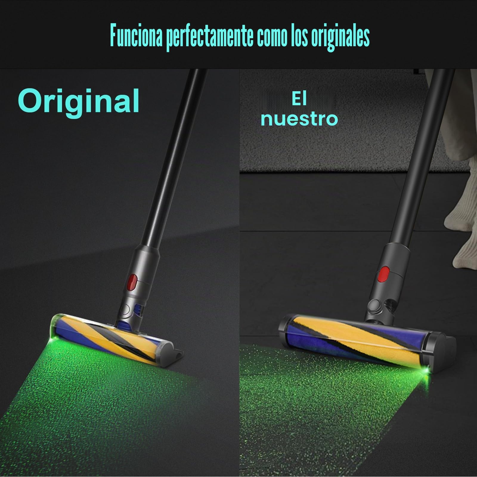 Cabezal de Cepillo para Dyson V7 V8 V10 V11 V15 SV10 SV12 SV14 SV15 Recambio Cepillo Accesorios para Alfombras Suelos Parquet