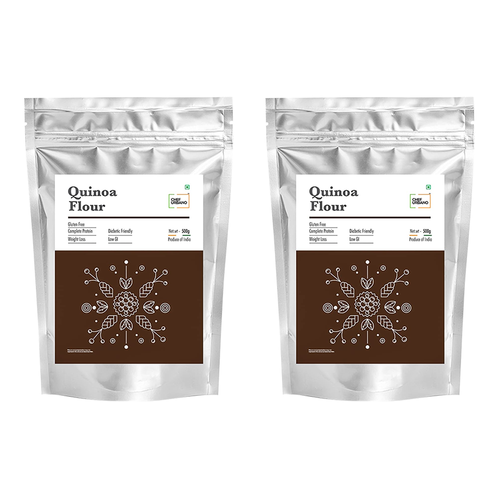 Chef Urbano Quinoa Flour 500 GMS (Pack of 2) Gluten Free | Weight Loss | HIGH in Protein | HIGH in Fibre | Diabetic Friendly | Aids Weight Loss | Gluten Free | Vegetarian | Non GMO | Diet Food (B074NVZT2P) Amazon Price History, Amazon Price Tracker
