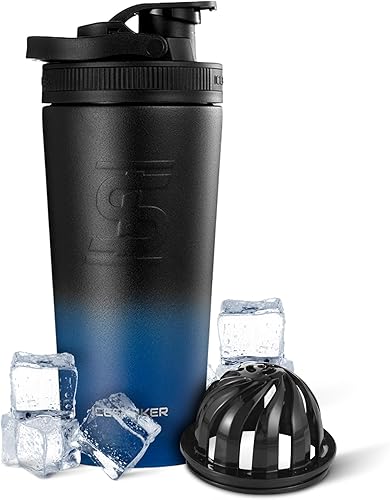 Ice Shaker - Batidor de proteínas de acero inoxidable de 26 onzas, como se vio en Shark Tank, reutilizable, botella de agua para el gimnasio, color